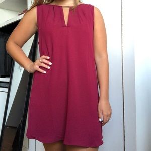 NWT F21 Maroon bar v-neck flowy straight dress